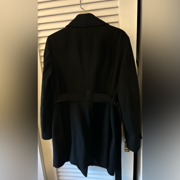 Like New Dana Buchman Black wool blend side zip tie front winter coat - Picture 5 of 12